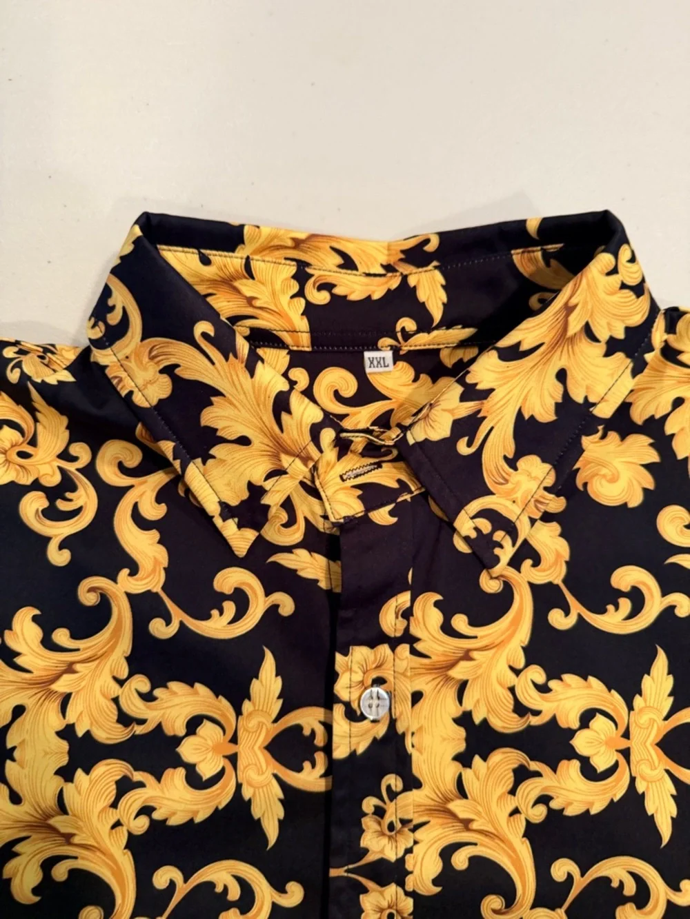 Daupanzees | men’s luxury print dress shirt. Size: XXL - Picture 13 of 16